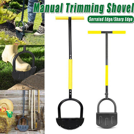 Manual Lawn Edge Cutting Shovel Serrated Half Moon Lawn Edging Tool with Handle