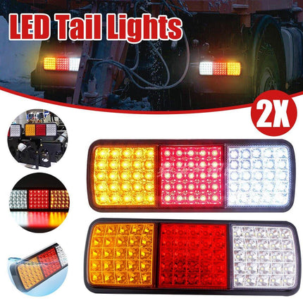 2pcs 75 LED Tail Lights 12V Brake Reverse Indicator Ute Trailer Truck Boat