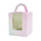 50x Assorted Color Muffin Cake Boxes with Clear Window & Handle High Quality