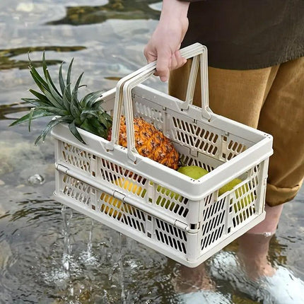 Foldable Portable Picnic Basket Lightweight Storage Basket for Outdoor Use