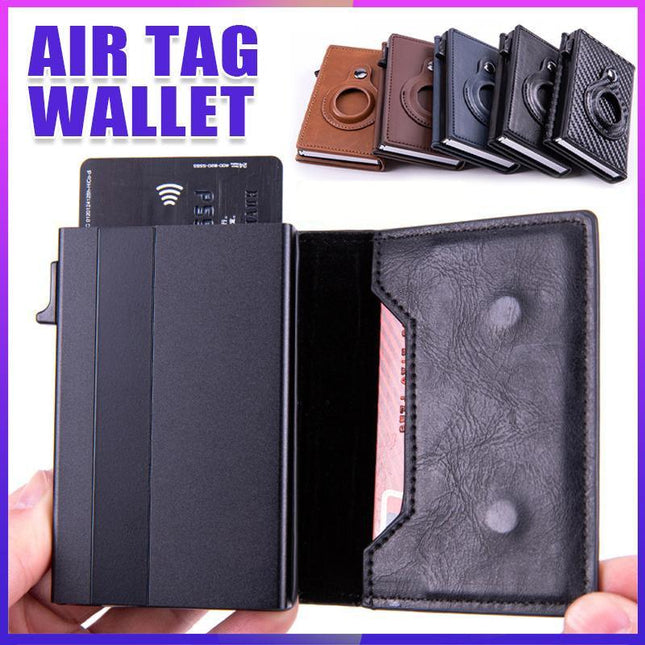 For Airtag Wallet PU Leather Credit Card Money Holder AirTag Case Air Tag Cover - Aimall