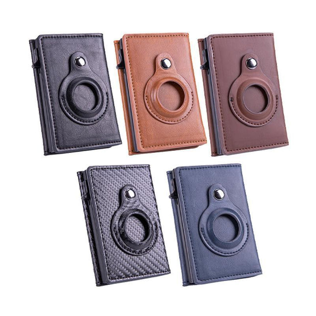 For Airtag Wallet PU Leather Credit Card Money Holder AirTag Case Air Tag Cover - Aimall