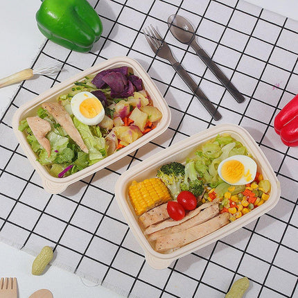 50pcs Eco Friendly Corn Starch Lunch Box Degradable Takeout Bento Container
