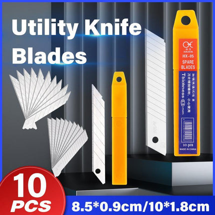 10X Utility Knife Blades Narrow Snap Off Retractable Box Cutter Blade Trapezoid - Aimall