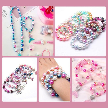 1890PCS Mermaid Faded Colour Perforated Pearl DIY Craft Set Jewelry Making