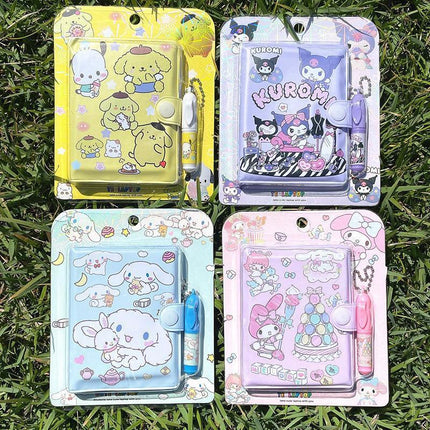Mini Notebook with pen Cute Pattern Kid Stationery Paper Random - Aimall