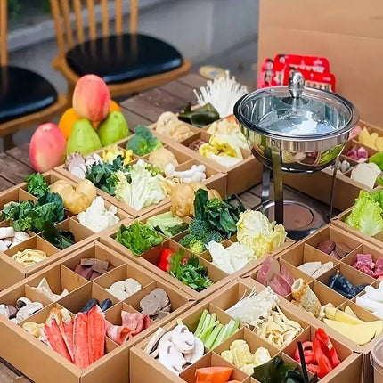 5PCS Kraft Paper Lunch Boxes Picnic Camping Food Containers Bento Sushi Packing
