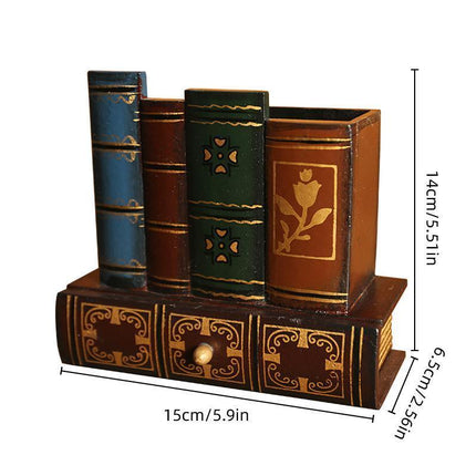 European Retro Pen Holder Creative Desktop Storage Box Office Decorations Gift