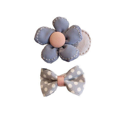 Mini Oval Hair Clips with Bows and Flowers Decorative Hair Accessories