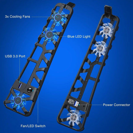 PS5 Slim Cooling Fan For PS5 Slim Disc/Digital Console Cooler Fan LED USB 3.0