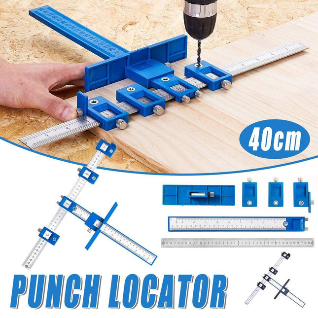 Furniture Carpentry Drill Guide Punch Locator Woodworking Hole Locator Ruler