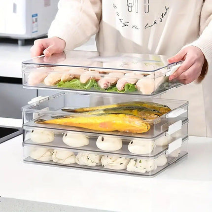 Large Capacity A4 File Storage Box Transparent Plastic Document Organizer Case