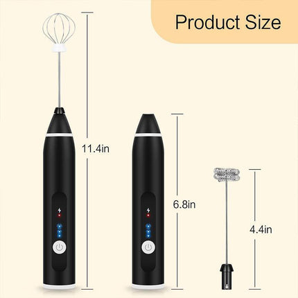 USB Rechargeable Electric Egg Beater Milk Coffee Frother Drink Foamer Mixer Tool - Aimall