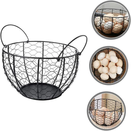 Egg Basket Fruit Storage Basket Blue Iron Basket Home Sundries Organiser Holder