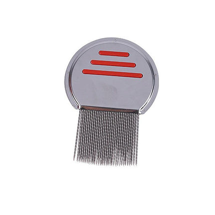 2x Flea Removal Lice Nit Head Stainless Steel Metal Hair Comb Brushes Round - Aimall