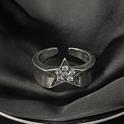 Adjustable Stacked Star Opening Ring Jewelry Five-pointed Star Design Unisex