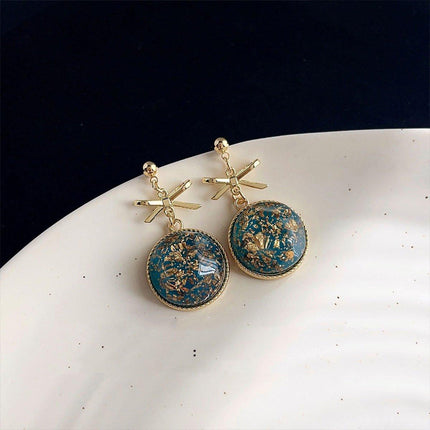 Natural Stone Earrings for Women Simple Vintage Dangle Drop Fashion Jewellery