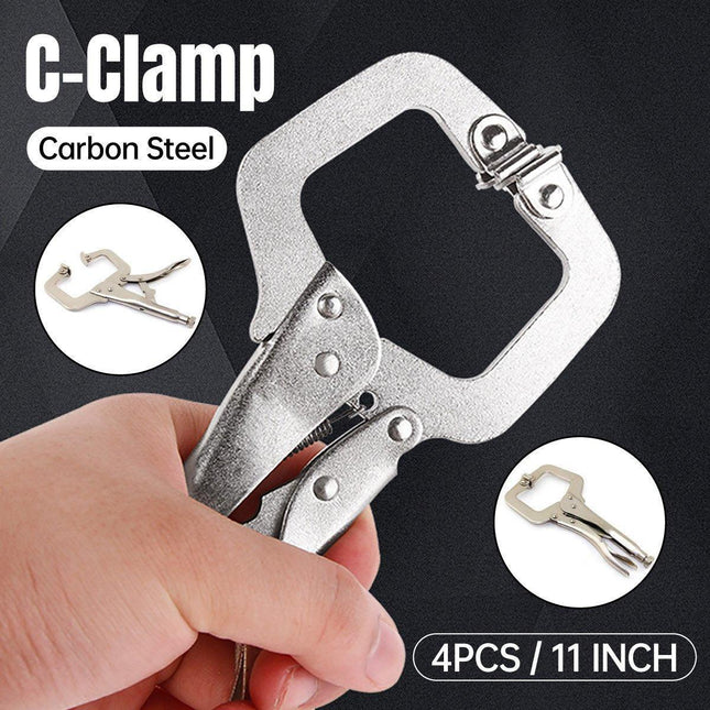 4PCS C-Type Pliers Set Pipe Clamp Square Jaw Pliers Manual Grip Hand Tool