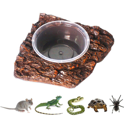 Resin Landscaping Reptiles Bowl Feeder Feeding Water Terrarium Bowls Geckos Dish