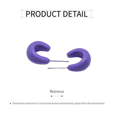 Candy Colour Letter C Stud Earrings Minimalist Design Fashion Jewellery Women