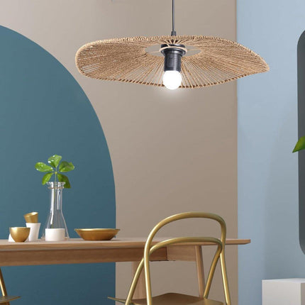 Woven Paper Rope Lamp Shade Rustic Ceiling Light Shade for Living Room Decor