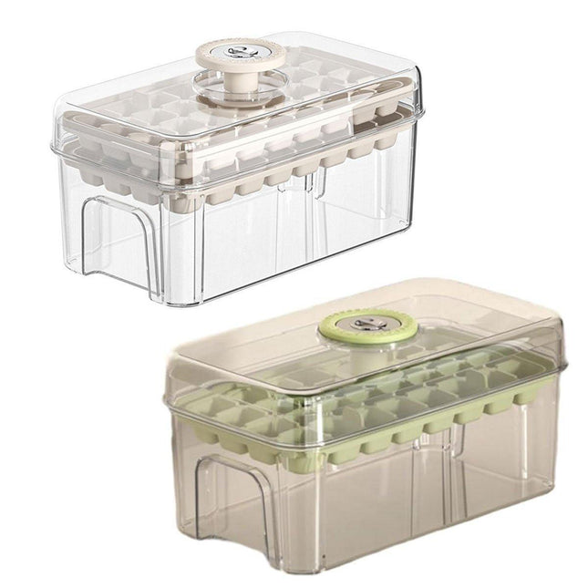 Large Capacity Food Grade Ice Cube Mold with Lid Household Ice Storage Box