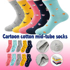 Cute Cat Design Women Cotton Socks Fun Cartoon Cute Tube Socks for Casual Wear