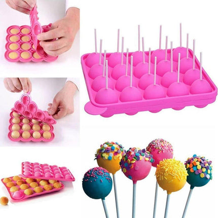 2pcs 20 Holes Round Silicone Moulds for Lollipop Candy Making Baking Tools