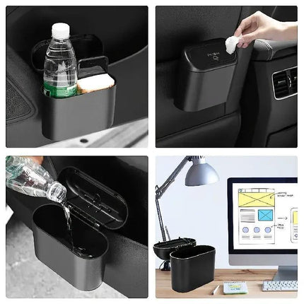 Car Wastebasket Door Mounted Multifunctional Storage Box Trash Bin Organizer