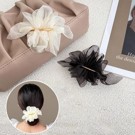 Chiffon Headdress Flower Hairpin Woman Sweet party hair Claw styling Hair Clips - Aimall