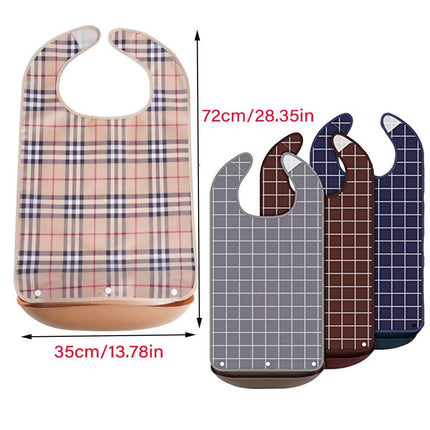 4X Elderly Bib for Eating Women/Men Bib-Washable Reusable Waterproof Apron