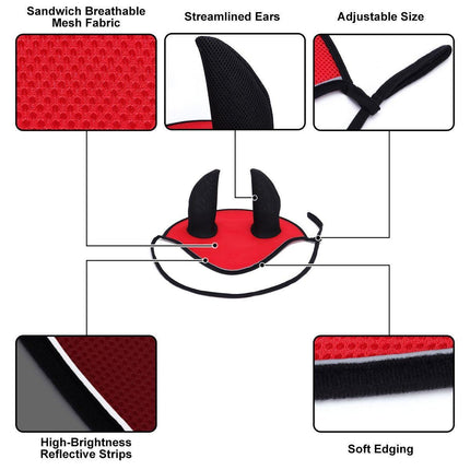 Breathable Mesh Cloth Ear Muffs For Horse Accessories Comfortable Fly Protection