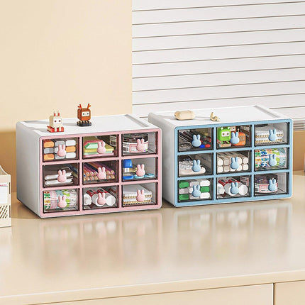 Transparent Rabbit Organizer Multi Compartment Desktop Storage Box Drawer Holder