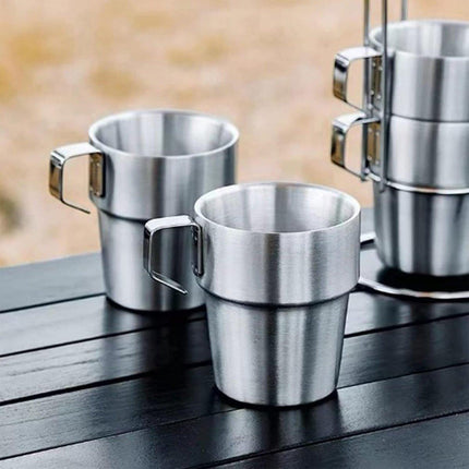 6pcs Stainless Steel Coffee Mugs Durable Insulated Drinkware for Hot Beverages