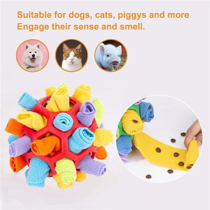Snuffle Ball Interactive Dog Toy Portable Foraging Skills Slow Feeder Training - Aimall