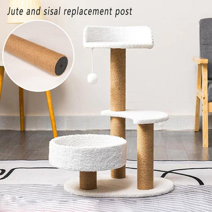 2pcs Sisal Cat Scratching Post Climbing Frame Replacement Pole for Cats Activity