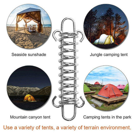1-15PCS Outdoor Camping Tent Spring Wind Rope Buckle Fix Hook Buckles Silver Red