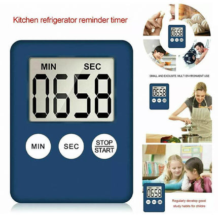 White Magnetic Kitchen LCD Digital Timer Countdown Count Down 99 Minute - Aimall