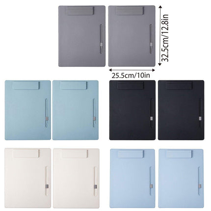 2pcs Leather Clipboard Conference File Holder Hotel Menu Pad Durable Board Clip