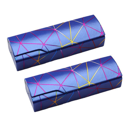 2PCS Lattice Pattern Glasses Case with Snap Closure and Anti-pressure Design