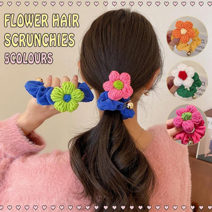 Corduroy Flower Hair Scrunchies Ponytail Holder Hair Ties Rope Hair Accesorries - Aimall