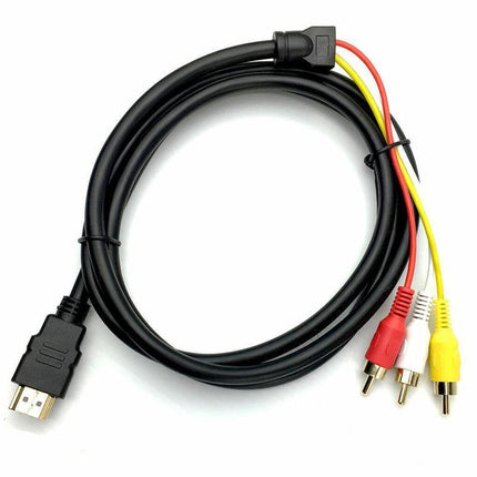 HDMI to RCA Adapter Cable 1.5m Gold-Plated for HDTV DVD & More - Aimall