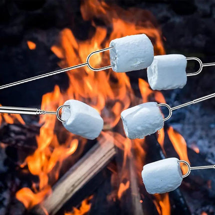 Marshmallow Roasting Sticks Extendable Fork BBQ Campfire Kids Fun Barbecue - Aimall