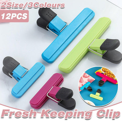 12pcs Plastic Bag Clips Food Storage Sealing Clips Snack Sealer Multi Purpose