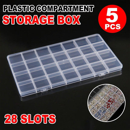 5Pcs Clear Plastic Storage Box Jewellery DIY Organiser for Small Parts Crafts
