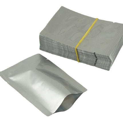 Silver Open Top Aluminum Foil Packaging Bags Heat Seal Vacuum Food Pouches - Aimall
