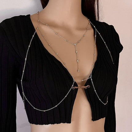 Bikini Beach Body Chain Layered Diamond Chest Harness Belly Waist Jewlery - Aimall