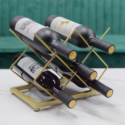 Iron Gold Wine Rack Home Storage Red Wine Rack Organizer Modern Wine Display