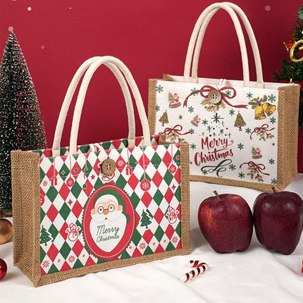 Christmas Santa Claus Gift Bag Holiday Packaging Apple Handbag Cloth Bag Set
