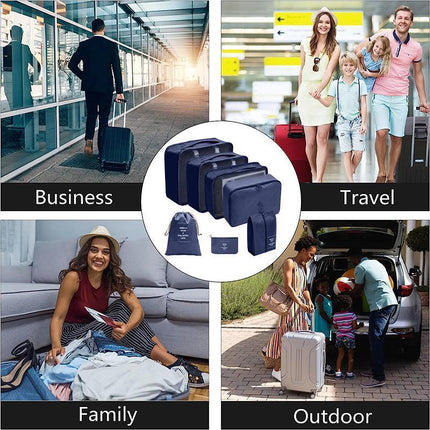 7PCS Travel Packing Cubes Luggage Pouches Organiser Clothes Suitcase Storage Bag - Aimall